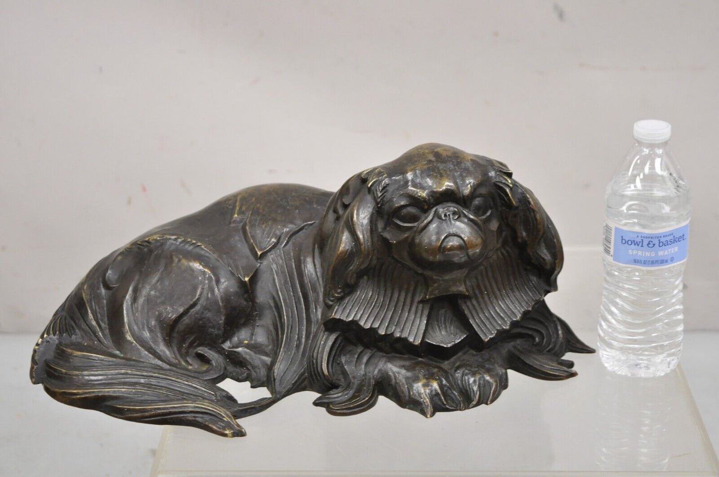 Antique Henri Prozinski "Pekingese" French Bronze Figural Show Dog Sculpture