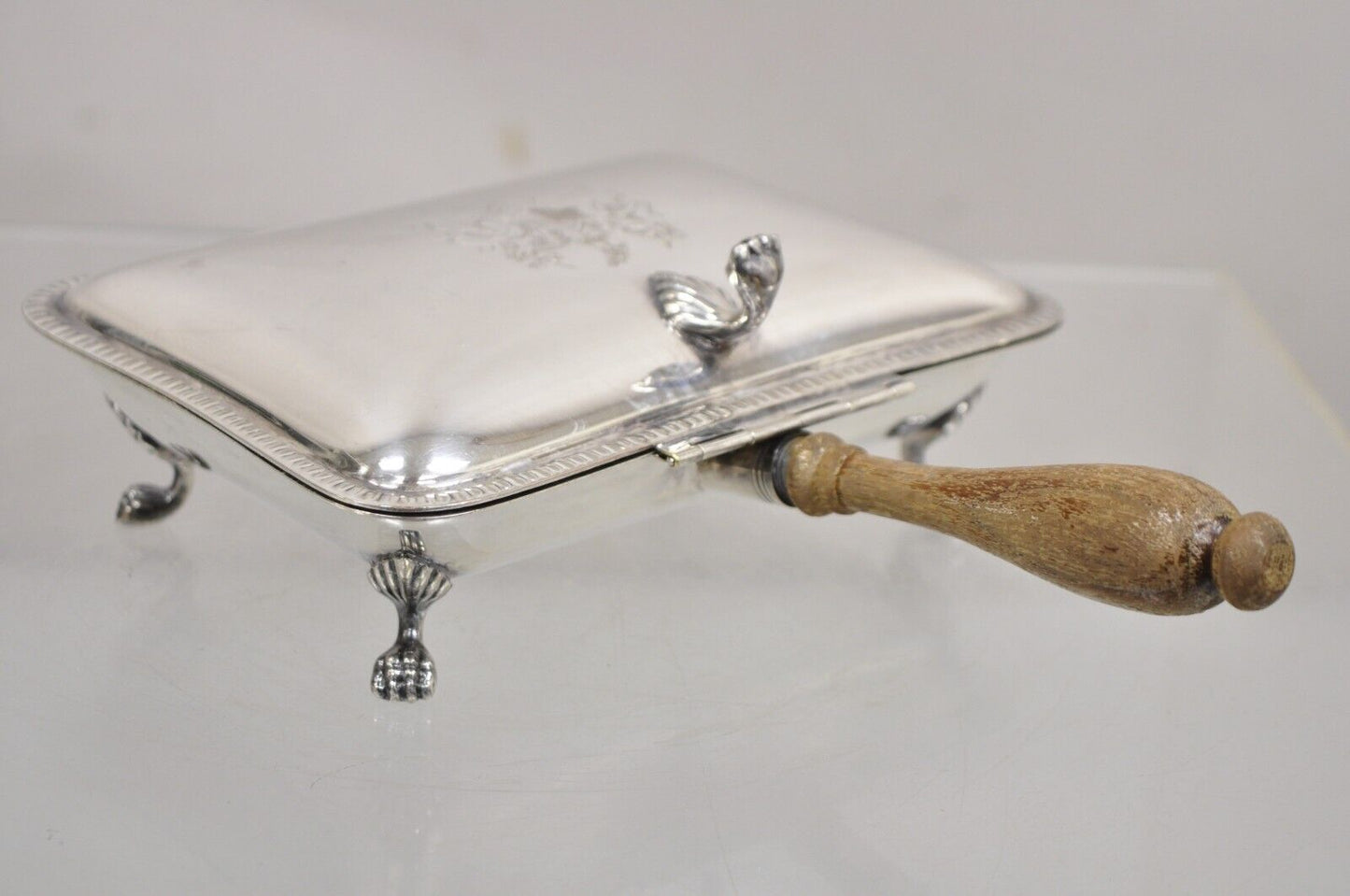 Vintage English Victorian Silver Plated Silent Butler Crumb Catcher