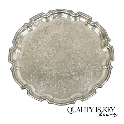 Cavalier England Victorian Silver Plated Scalloped Serving Platter Tray