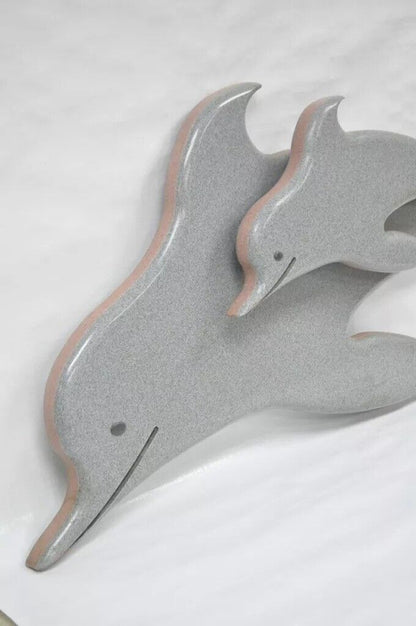 48" Custom Made 3D Laminated Formica Mother Dolphin & Baby Pup Calf Sculpture