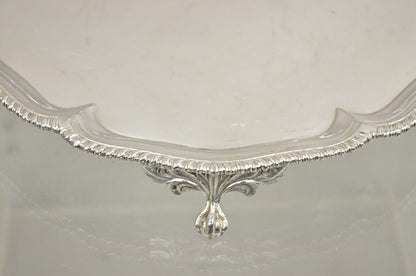 Antique English Victorian Silver Plated Serving Platter Tray Salver w/ Unicorn