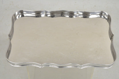 Vintage Italian Hollywood Regency Silver Plated Scalloped Serving Platter Tray