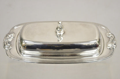 Vintage Oneida Silver Plated Covered Butter Dish With Glass Liner