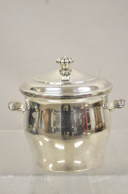 WM Rogers & Son Paul Revere 27 Silver Plated Lidded Ice Bucket with Glass Liner