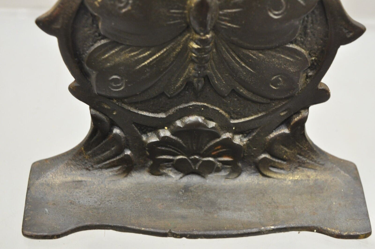 Antique Art Nouveau Small Cast Iron Figural Butterfly Door Stop Bookend