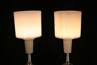 Pair of Vintage Mid Century Modern Lightolier Brass Orb Lamp Gerald Thurston