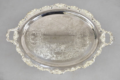 Vintage Towle Large Ornate Victorian Oval Silver Plated Serving Platter Tray