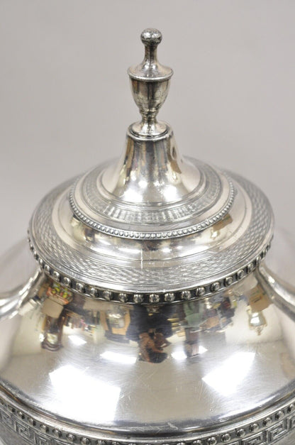 English Regency Silver Plated Urn Twin Handle Coffee Drink Dispenser Samovar