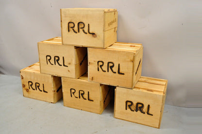 RRL Wooden Sliding Lid Crate Ralph Lauren? Perishable Burn Mark Storage Box