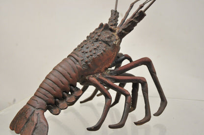 Vintage Meiji Japanese Style Cast Iron Metal Large Lobster Sculpture