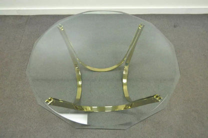 Tri-Mark Mid Century Modern Brass Plated Steel & Glass Arch Coffee Table