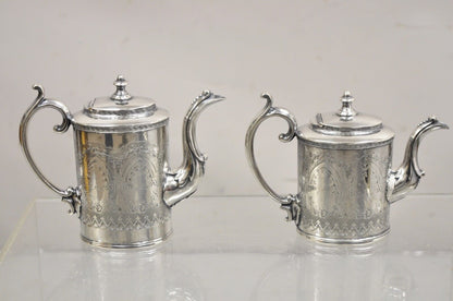 Vintage J.F. Curran & Co Victorian Silver Plated Small Coffee Tea Set - 4 Pc Set