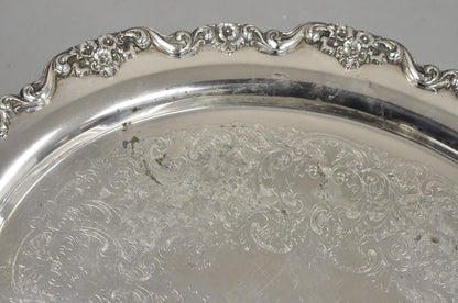 EPCA Poole Silver Co 400 Lancaster Rose Large Silver Plated Serving Platter Tray