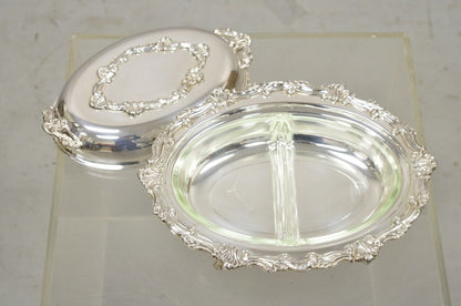 Victorian Style Silver Plated Ornate Lidded Twin Handle Vegetable Serving Dish