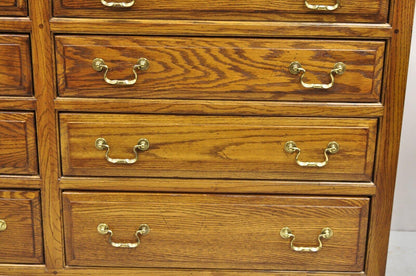 Ethan Allen Canterbury Oak Wood Colonial Style 8 Drawer Dresser Credenza