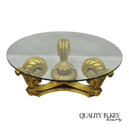 Francisco Hurtado Italian Spanish Hollywood Regency Gold Giltwood Coffee Table