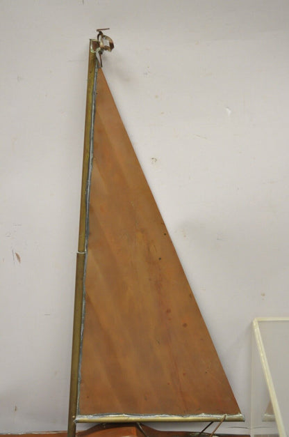 Vintage Copper Sailboat Ship 38" Weathervane Hand Crafted Folk Art