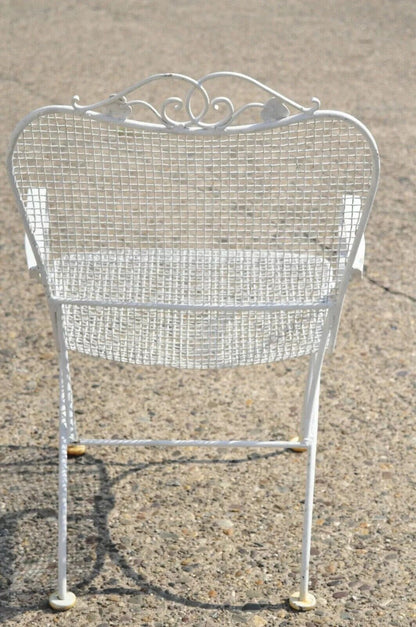 Vintage Russell Woodard Sculptura Mid Century Modern Iron Patio Dining Arm Chair