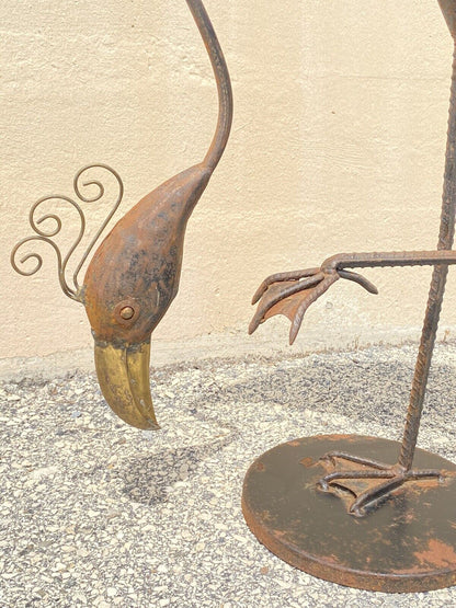 Decorator Steel Metal Heron Bird Flamingo Garden Sculpture Statue - a Pair