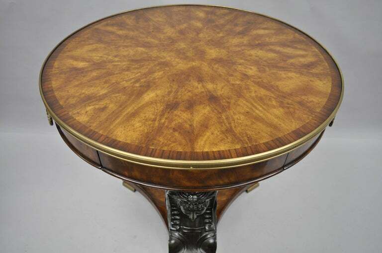 Theodore Alexander Replica Sphinx Monopodiae Round Center Table Egyptian Revival