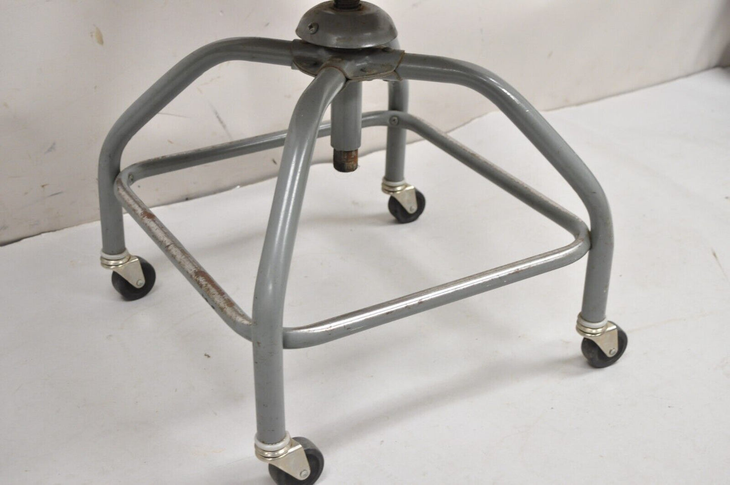 Vintage Bevco Industrial Machinist Adjustable Metal Drafting Work Stool Chair