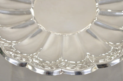 Vintage Eales Modern Scalloped Rim Silver Plated Round Fruit Bowl Platter