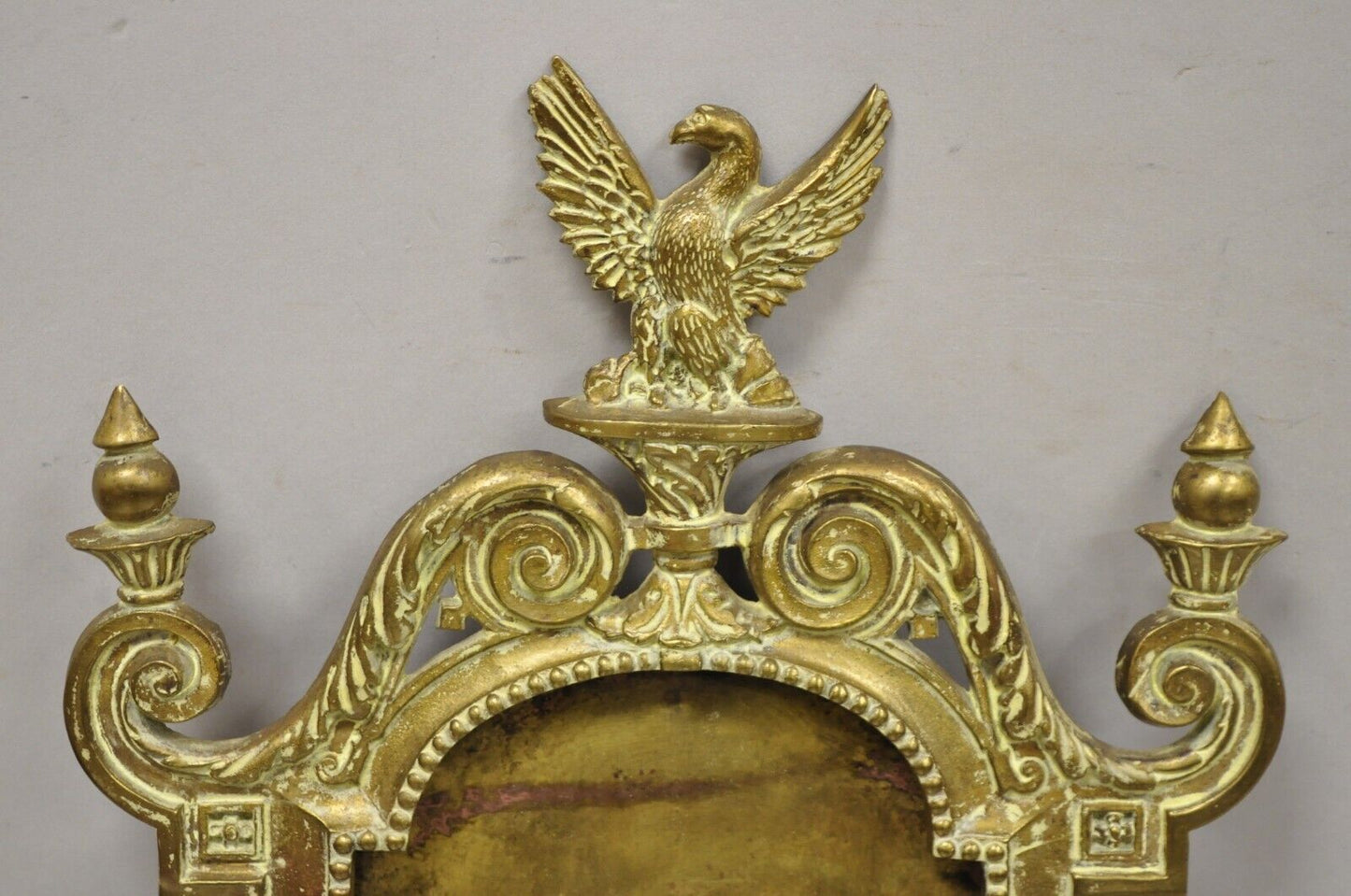 Vintage French Regency Style Cast Brass Bronze Figural Eagle Picture Frame