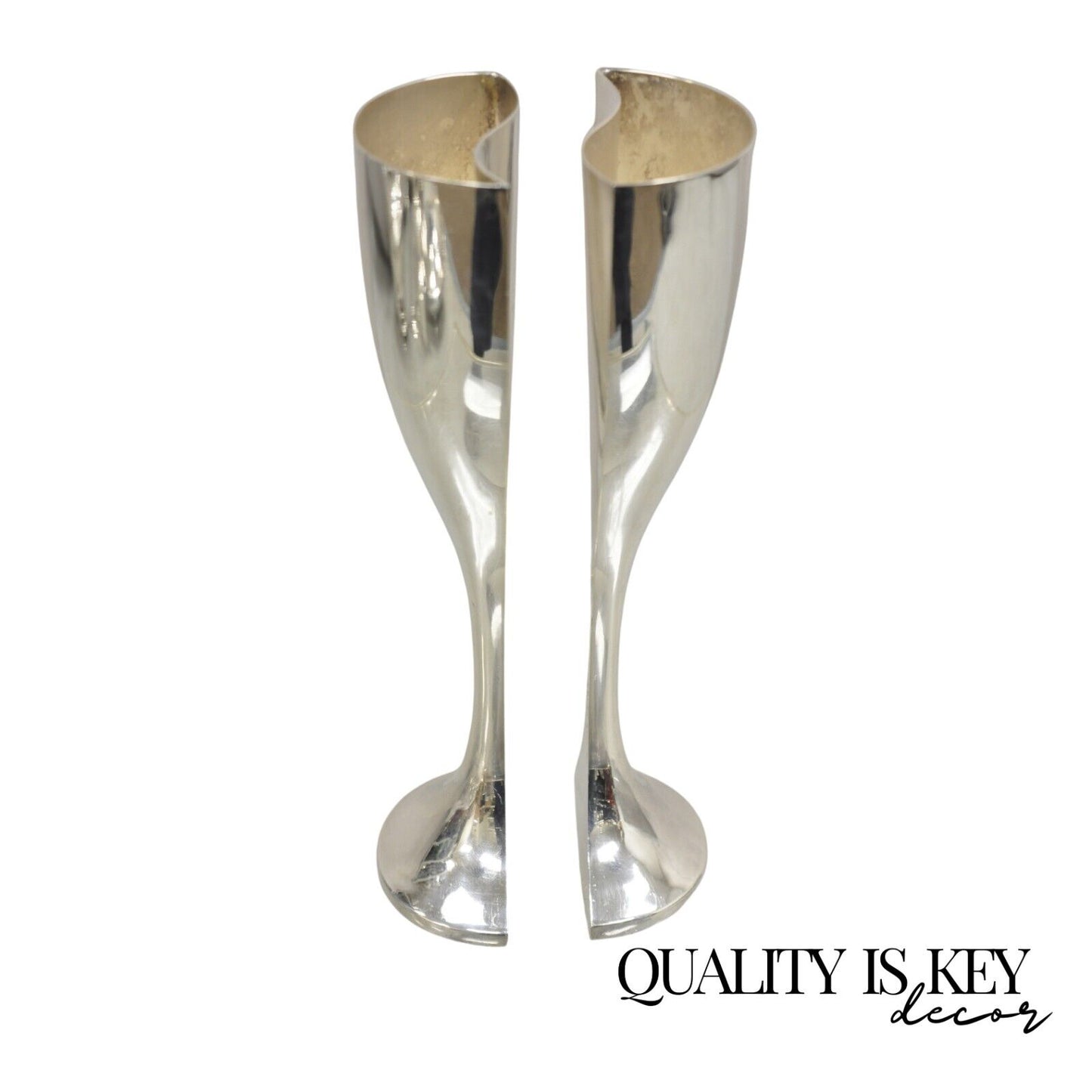 Cazenovia Abroad Silver Plated Wedding Goblet Toasting Split Champagne Flutes