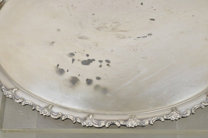 Vintage Handarbelt Alpacca Silver Plate Oval Tray Serving Platter