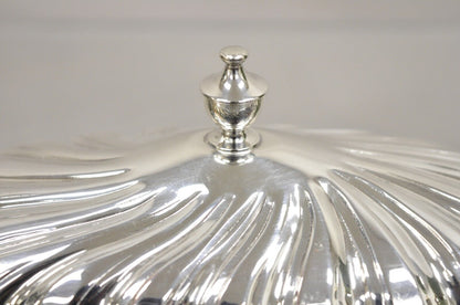 Vintage Sheffield Victorian Style Silver Plated Spiral Covered Butter Dish