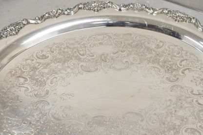 EPCA Poole Silver Co 400 Lancaster Rose Lrg Silver Plate Serving Platter Tray B