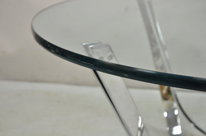 Tri-Mark Roger Sprunger Style Chrome & Glass Mid Century Modern Coffee Table