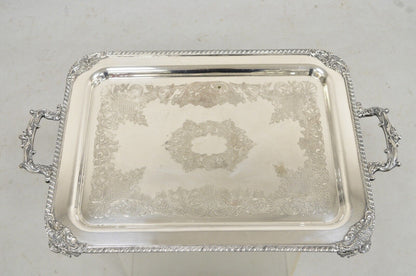 Vintage English Victorian Silver on Copper Silver Plated Serving Platter Tray