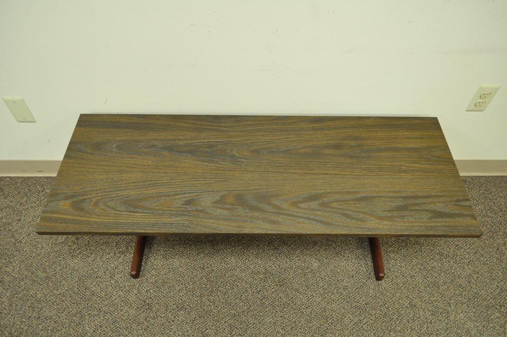 Vintage Mid Century Danish Modern Teak and Laminate Coffee Table Dyrlund Style