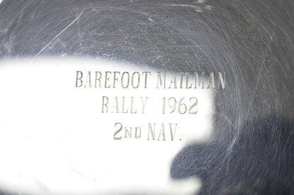 "Barefoot Mailman Rally 1962 2nd Nav" Award Silver Plated Platter Tray