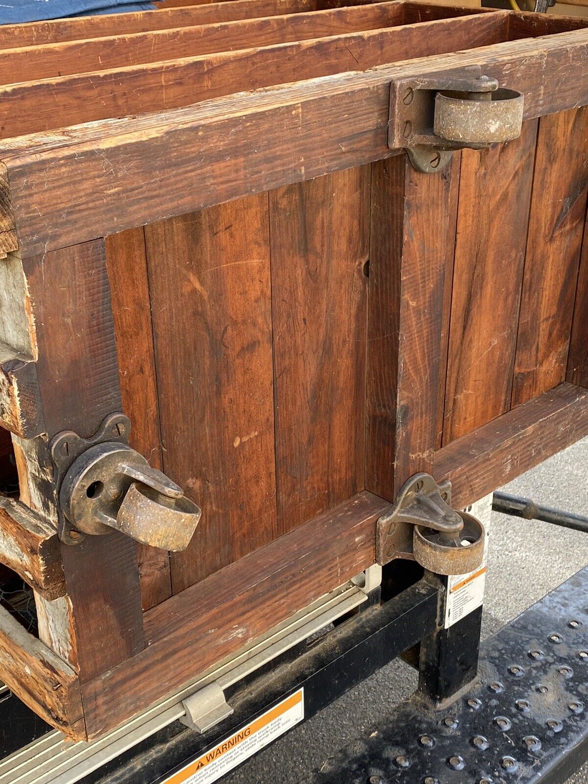 Antique American Industrial Wooden Rolling Shelf Storage Cart Distressed Gray