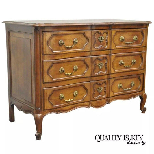 Country French Provincial Louis XV Style Cherry Bachelor Chest of Drawer Commode