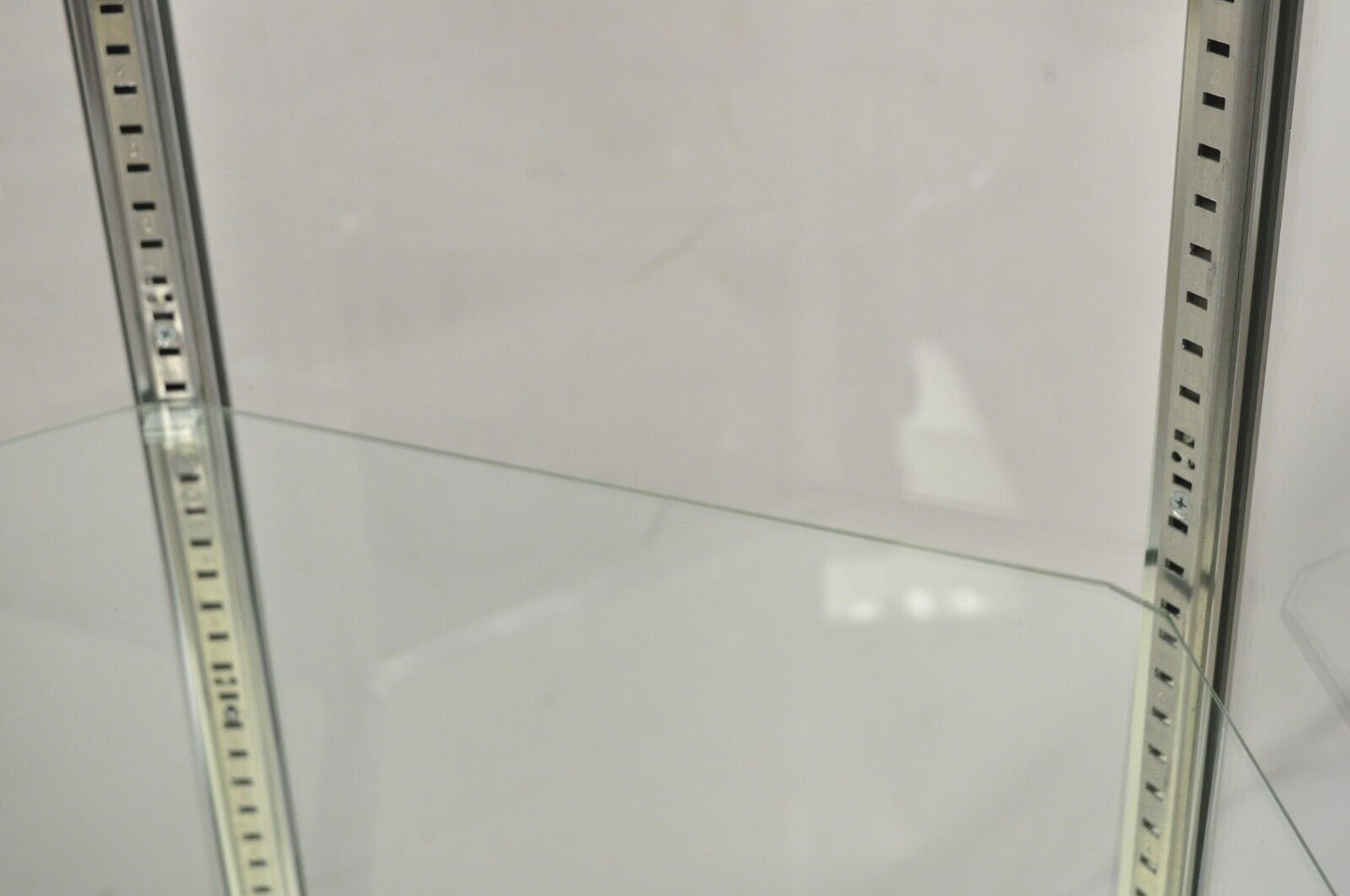 Vintage Hexagonal Modern Glass Retail Jewelry Tall Display Case Stand Showcase