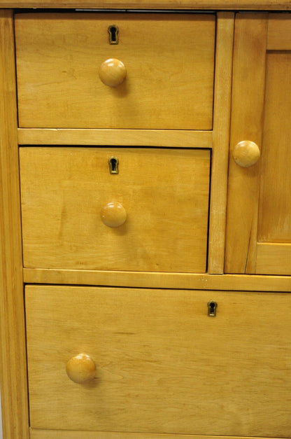 Antique Maple Wood American Empire Tall Chest Washstand Dresser Cabinet Flint ?