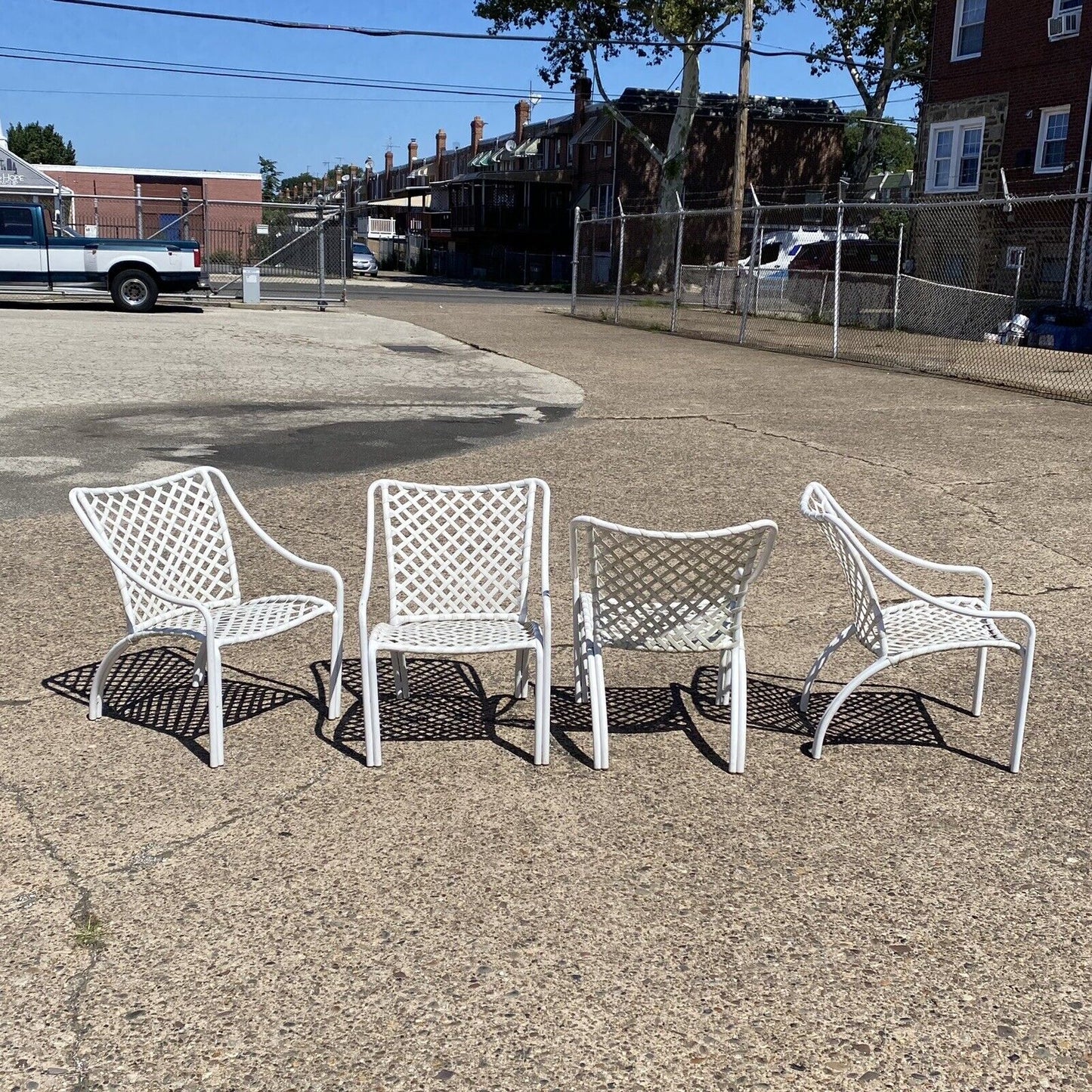 Brown Jordan Tamiami Aluminum Vinyl Strap Pool Patio Chair & Ottoman - 4 Sets