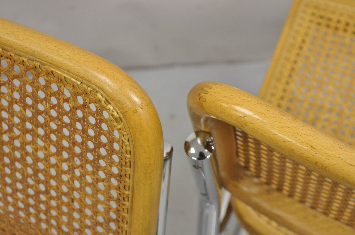 Marcel Breuer Mid Century Modern Italian Cane Cesca Dining Side Chair - Set of 4