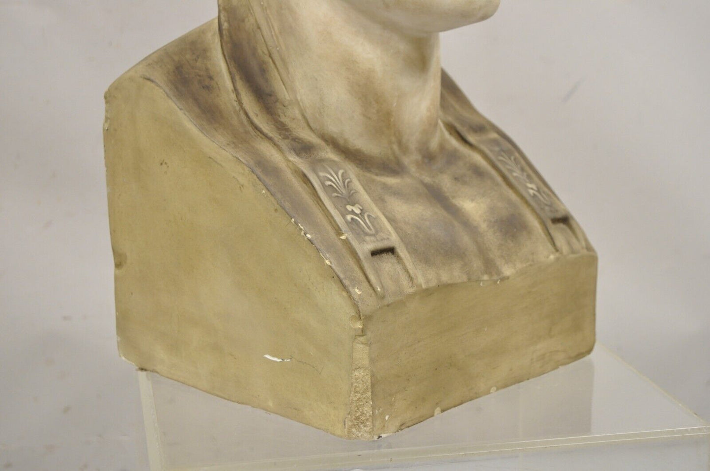 Vintage Lrg Napoleon as Caesar Cast Plaster Bust Sculpture After Antonio Canova