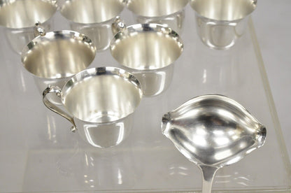 Vintage Pilgrim Regency Style Silver Plated Punch Bowl Cups & Ladle - 13 Pcs