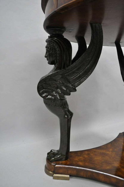 Theodore Alexander Replica Sphinx Monopodiae Round Center Table Egyptian Revival