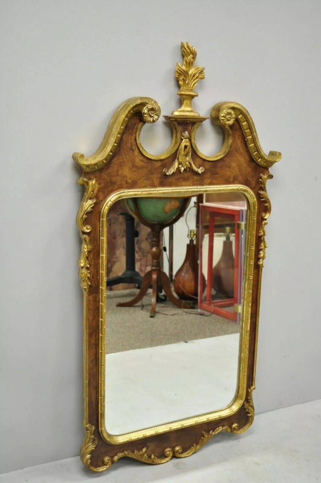 Vintage Decorative Crafts Inc American Federal Carved Wood Gold Gilt Wall Mirror