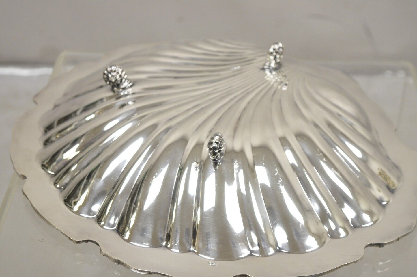 W & SB English Regency Style Silver Plated Large Scallop Clam Shell Serving Dish