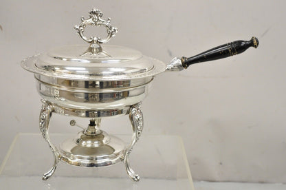 Vintage English Victorian Style Silver Plated Chafing Dish Warmer on Stand