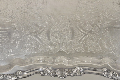 Vintage Sheridan Victorian Scalloped Silver Plated Serving Platter Tray