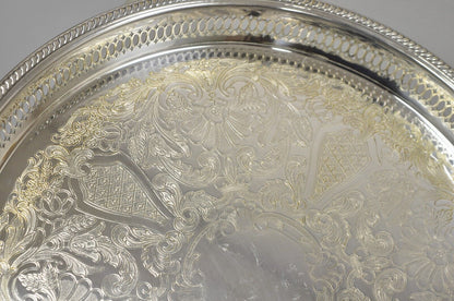 WB Rogers Silver Co Silver Plated Pierced Gallery 15” Serving Platter Tray