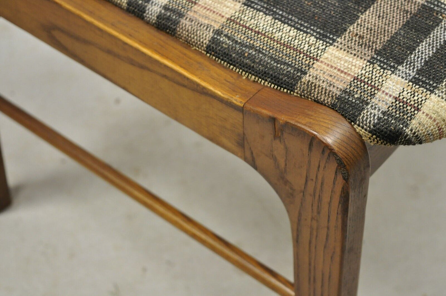 Vintage Mid Century Walnut Oak Sculptural Curved Back Dining Chairs - a Pair